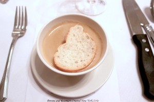 The second course, French Garlic Soup, made with roasted garlic and pureed french bread