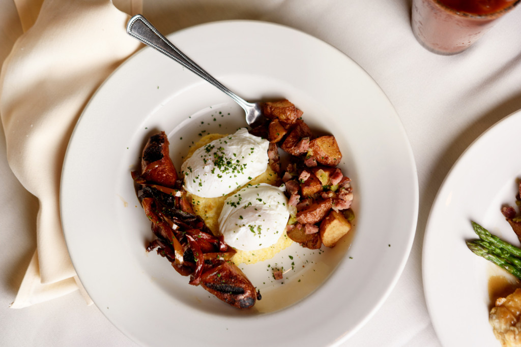 Juban's Alligator Sausage with grits