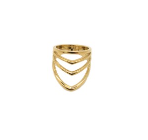 The Chevron Crawler Ring, the most popular piece right now, can be worn alone or stacked.