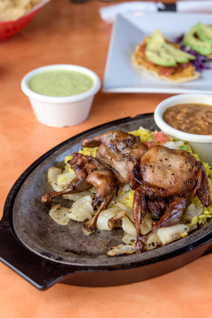 A new item, the Quail features two birds marinated and grilled perfectly with onions.