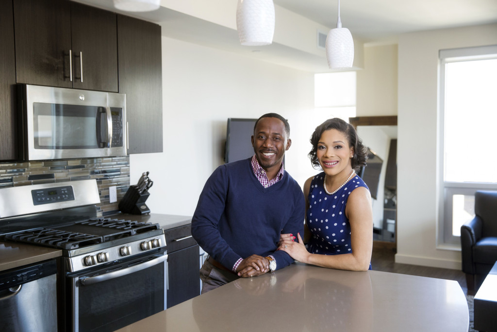 Kenneth and Damona Barnes usually walk or bike to work from their apartment at 525 Lafayette. 