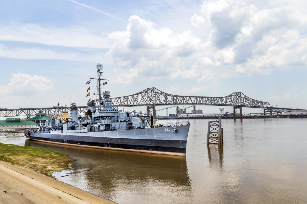 BATON ROUGE, USA - JULY 13: USS Kidd serves as museum on July 13, 2013 in Baton Rouge, USA. USS Kidd was the first ship of the US Navy to be named after Rear Admiral Isaac C. Kidd, who died on the bridge of his flagship USS Arizona in the Pearl Harbor attack.