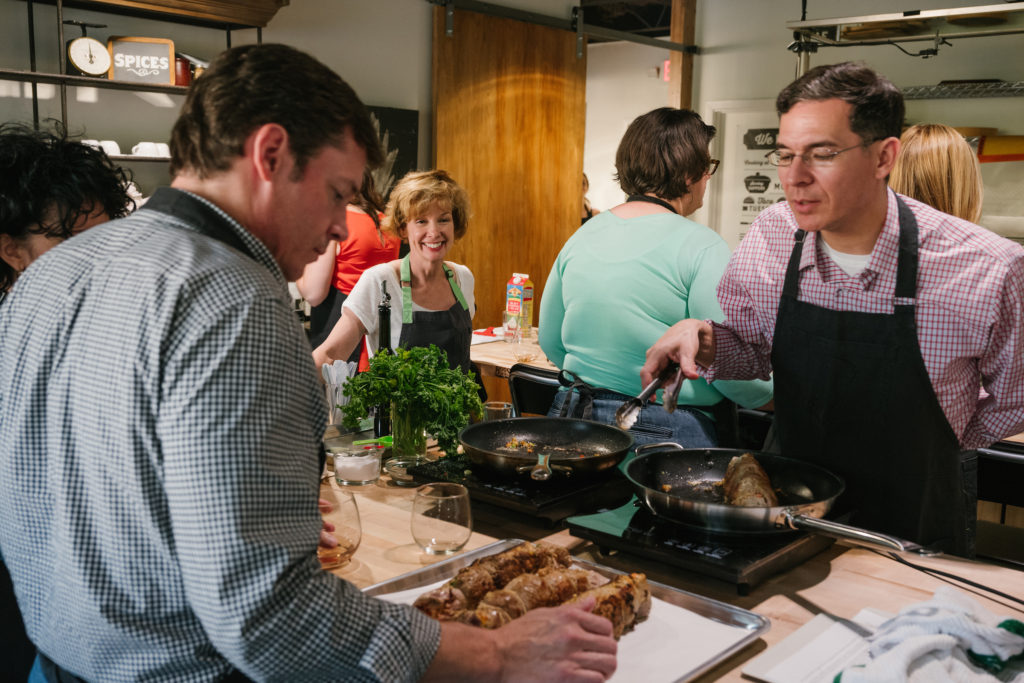 Participants in a recent cooking class