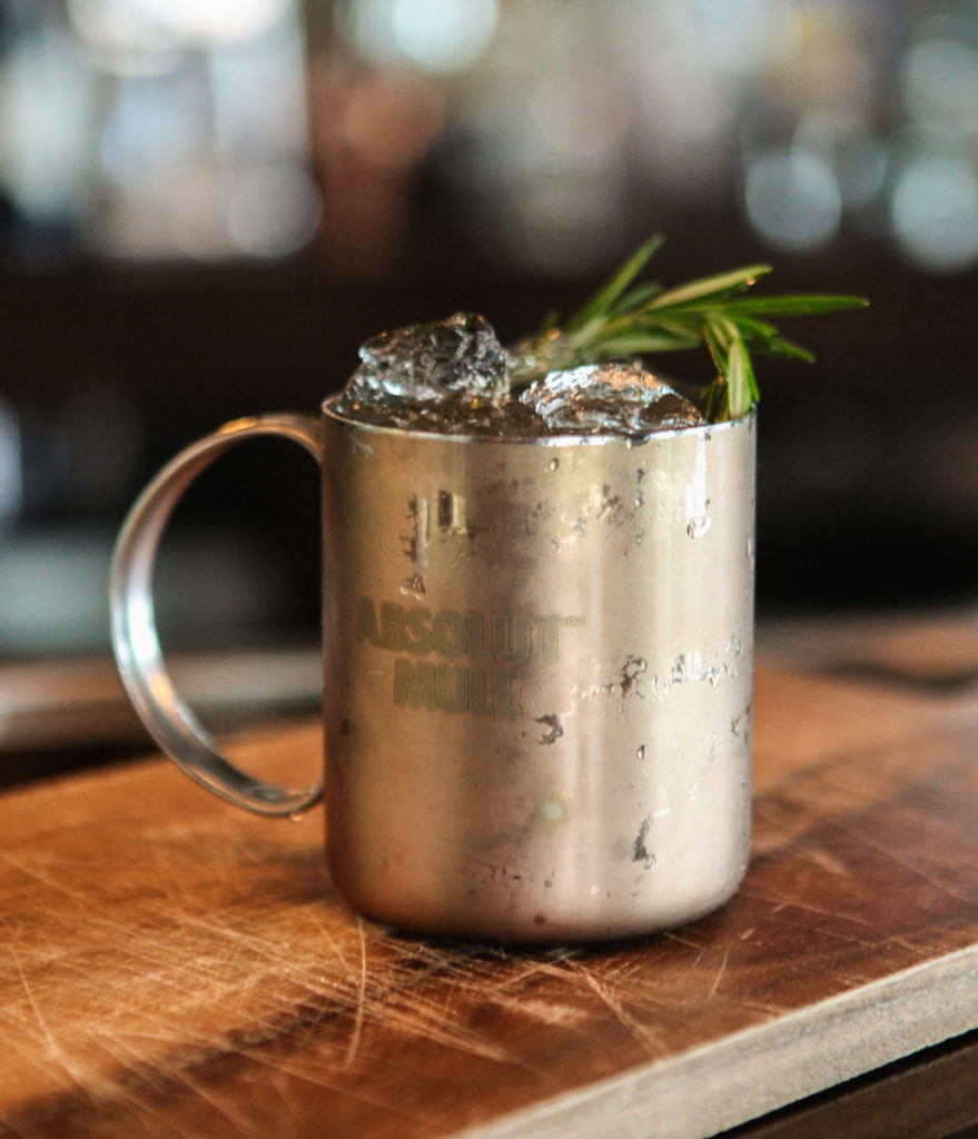 The Roesmary Mule at Bin 77s Sidebar uses Polish bison grass vodka.