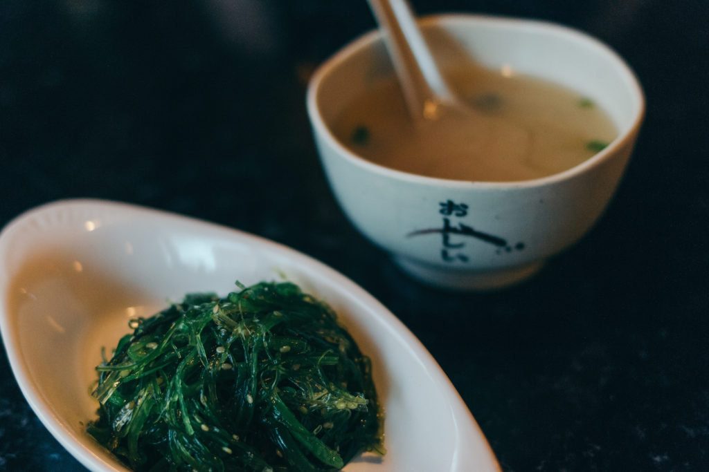 Seaweed Salad and Miso Soup 