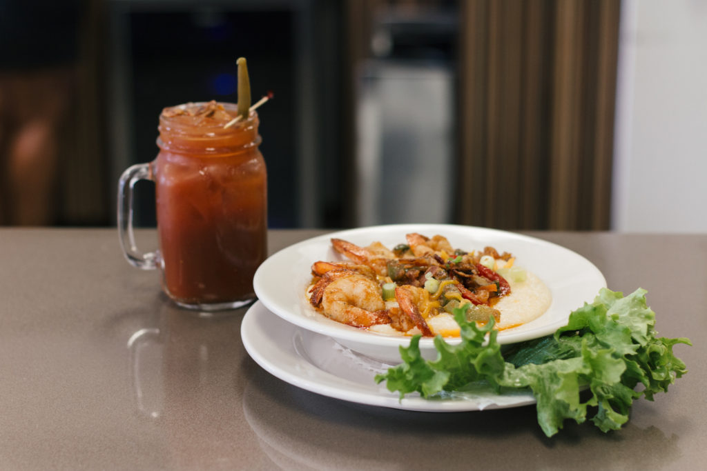 A Bloody Mary paired with shrimp and grits are menu items for the upcoming new Sunday brunch.