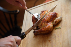 Beer-Brined Cornish Hens Roasted with Garlic and Herbs. Photo by Amy Shutt.