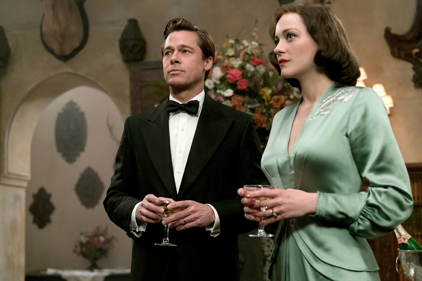 Brad Pitt plays Max Vatan and Marion Cotillard plays Marianne Beausejour in Allied. Courtesy of Paramount Pictures.