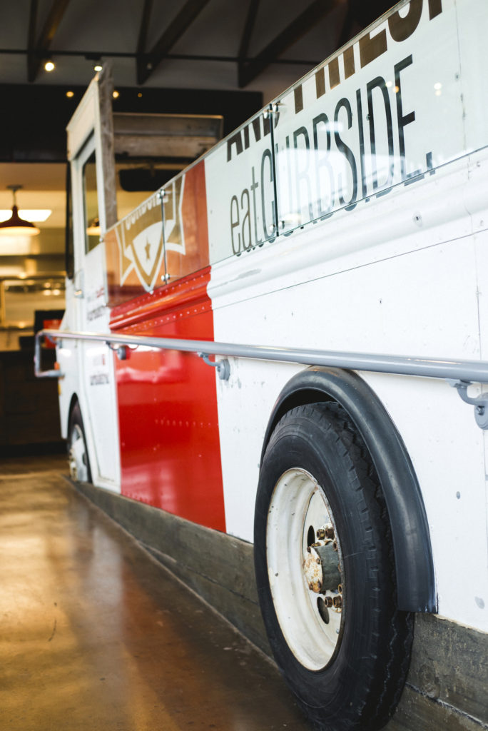 The interior utilizes an old food truck that was refurbished to be part of the decor. Photo by Allie Appel