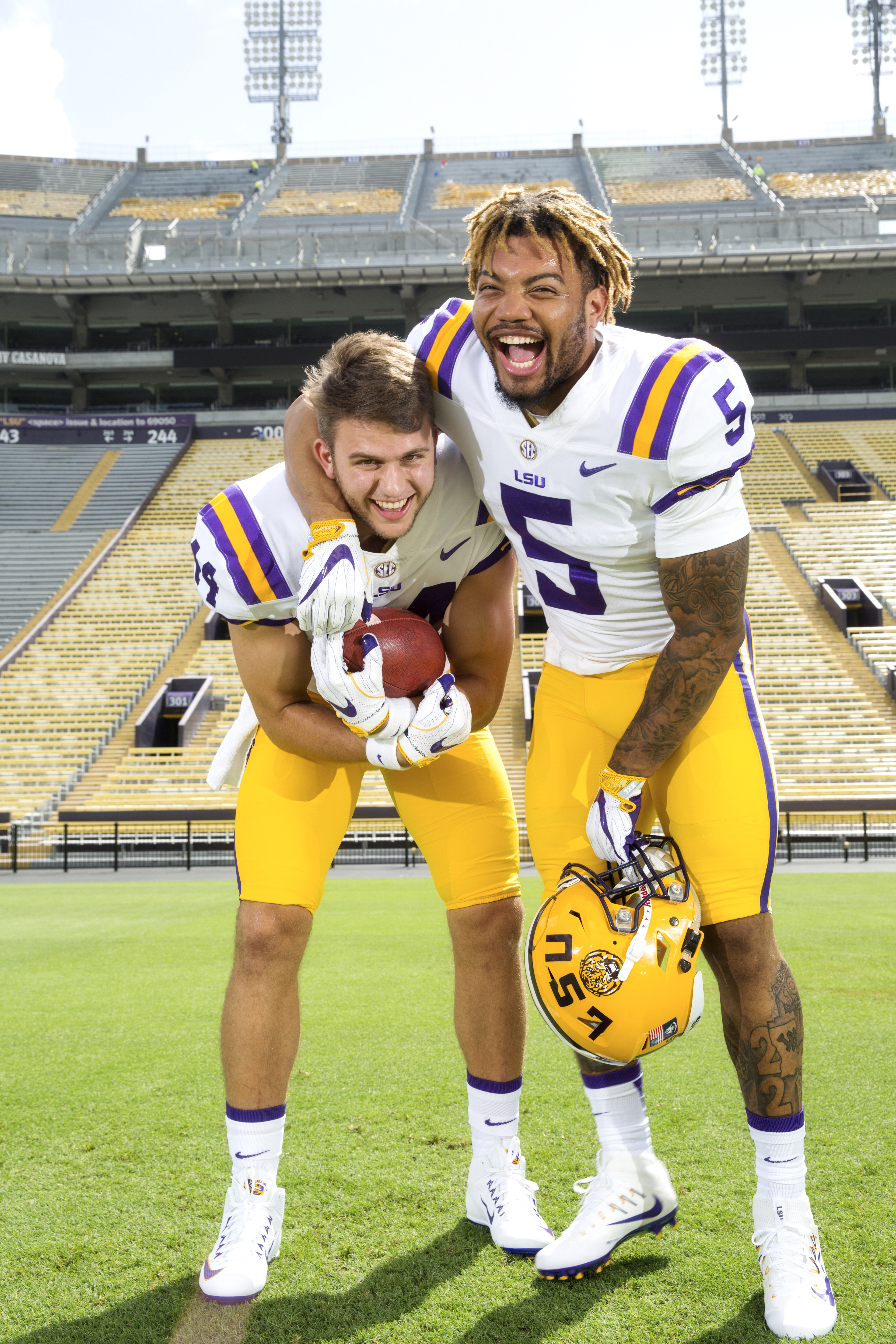 LSU duo Derrius Guice and J.D. Moore come from two different backgrounds,  but fight for the same goal - [225]