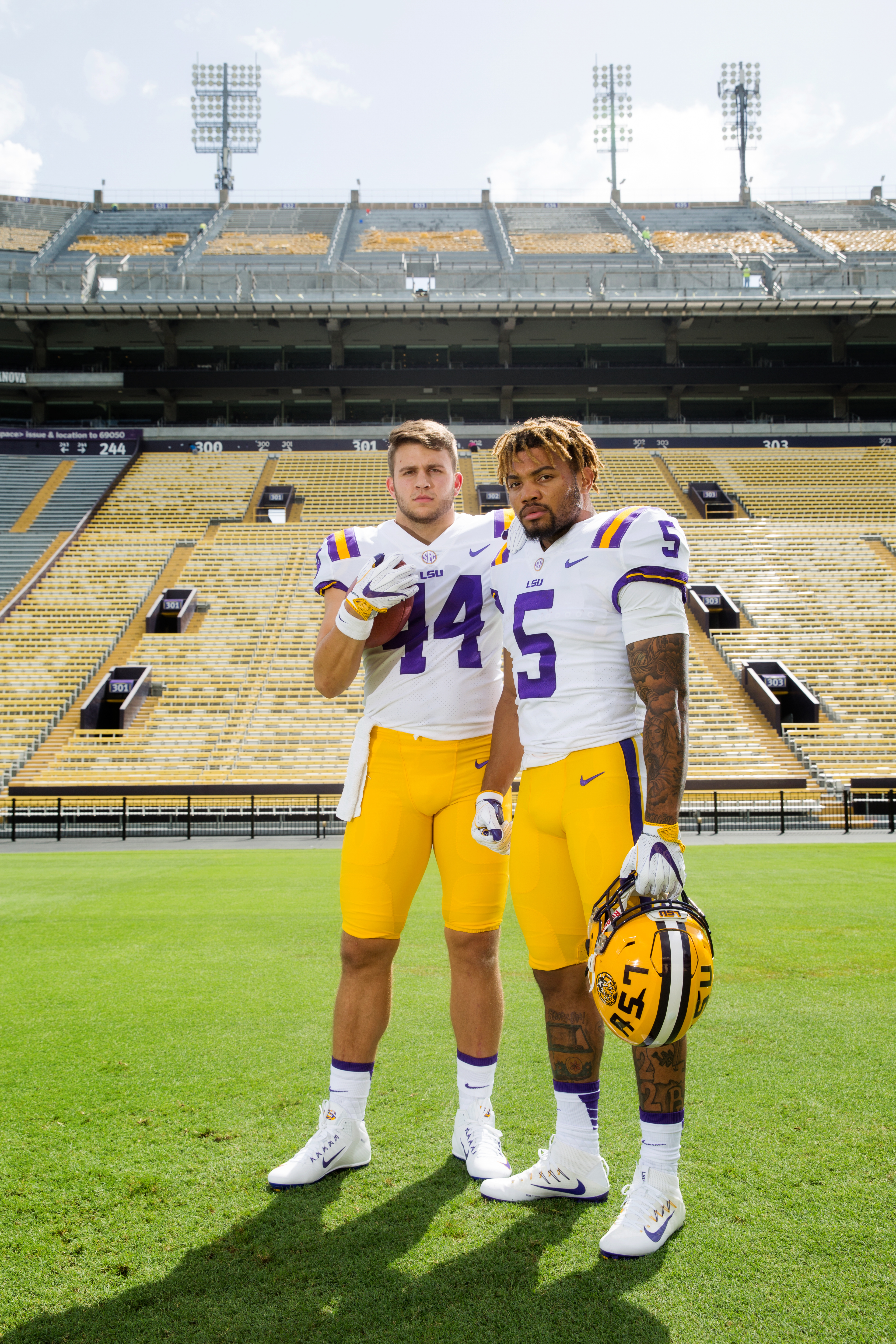 LSU duo Derrius Guice and J.D. Moore come from two different