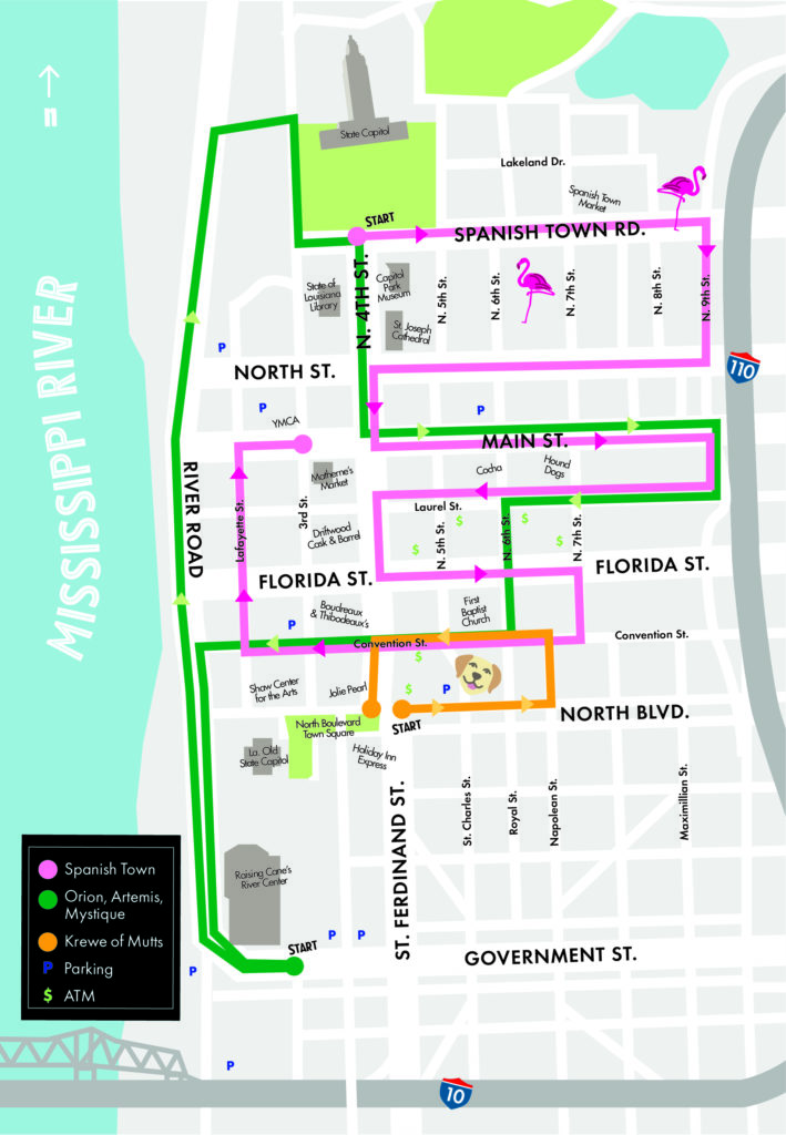 spanish town mardi gras route