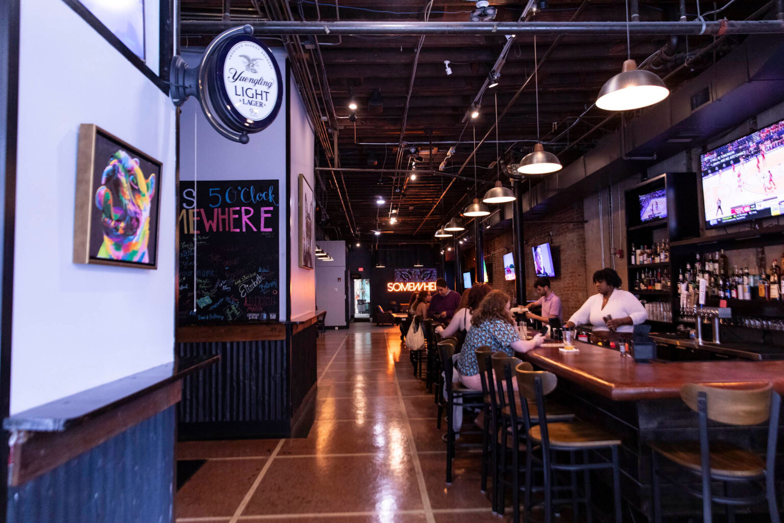 Inside the new Somewhere Neighborhood Bar, now serving food and drinks ...