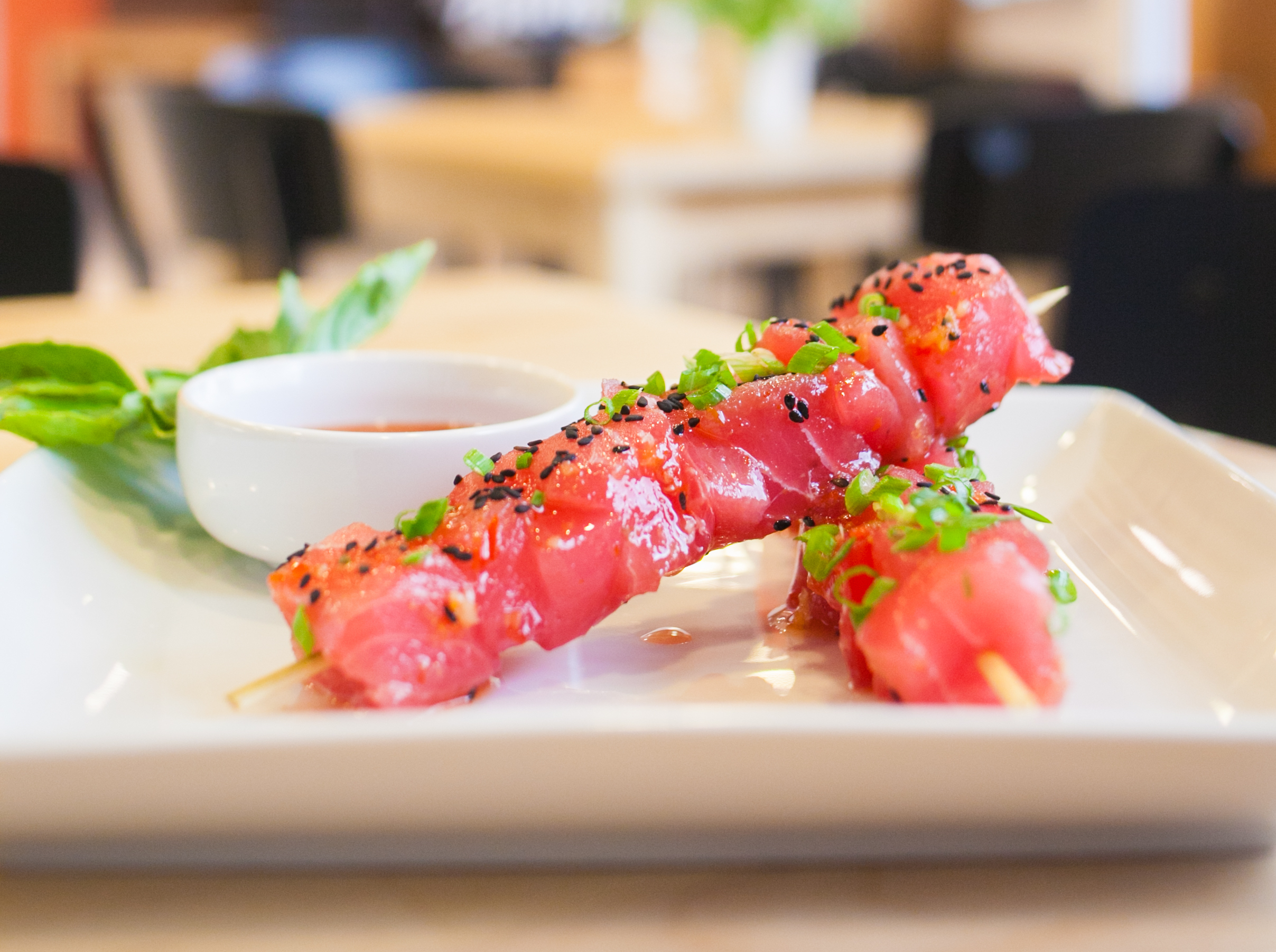 Dish Twine's fresh tuna skewers inRegister
